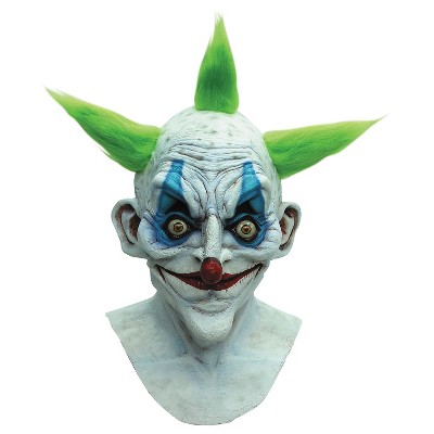 Ghoulish Mens Scary Clown Green Hair Costume Mask -  - White
