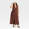Women's Button-Front Maxi A-Line Dress - Universal Thread™ - 3 of 3