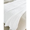 White Cotton Waffle Weave Bed Blanket - Anaya - 2 of 4