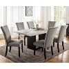 7pc Southwind Transitional Dining Set with Marble Top & Padded Chairs - HOMES: Inside + Out - image 2 of 4