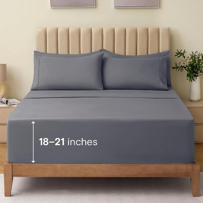 LuxClub 4-7 PC Silky Soft Cooling Deep Pocket Performance Sheet Set