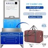 Hachikiko Foldable Carry On Duffle Bag 40L - Airline Approved 22x14x9 Compatible Travel Luggage with Shoulder Strap - 3 of 4