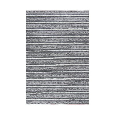 7'6"x9'6" Corrina Cotton Rug Charcoal Gray/Natural - Anji Mountain