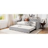 Okak Twin Size Daybed with Pop Up Trundle Upholstered Bed Sofa Bed Frame with Backrest for Living Room Bedroom Guest Room - 3 of 4