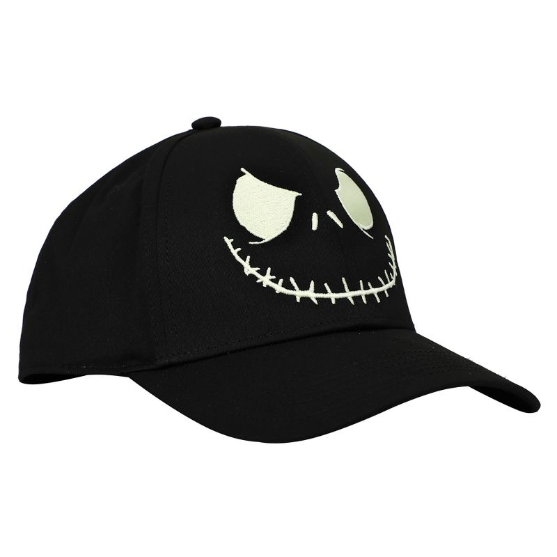 Nightmare Before Christmas Jack Skellington Face Elite Flex Black Snapback Hat, 4 of 6