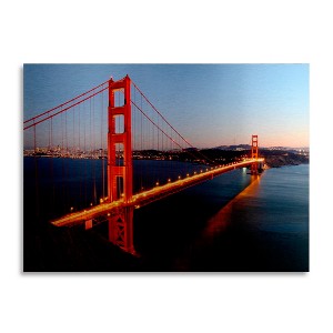 Trademark Fine Art-Pierre Leclerc 'Golden Gate Sf' Floating Brushed Aluminum Art - 1 of 4