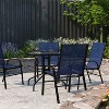 Merrick Lane Set of 4 Manado Series Metal Stacking Patio Chairs with Flex Comfort Material - 2 of 4