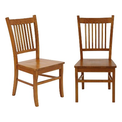 Coaster Home Furnishings Marbrisa Slat Hardwood Contemporary Modern Ladder Back Side Dining Room Chairs, Sienna Brown (Set of 2)