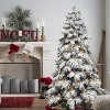 Gulches Scarecrow-Shaped Flocked Christmas Tree - 7ft, 360 Warm White LEDs, 890 PVC Memory Wire Tips, Power Pole, Hinged Structure - 2 of 4