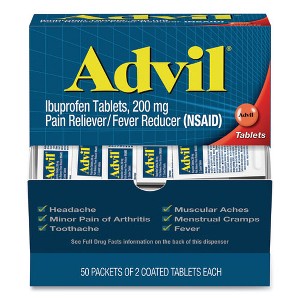 Advil Ibuprofen Tablets, Two-Pack, 50 Packs/Box - 1 of 3