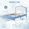 Homhougo Full Upholstered Bed Frame with Storage Drawers, Cute Girls & Boys Bed with Adjustable Headboard Blue - 2 of 4