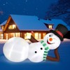 Angel Sar 9.8FT Christmas Inflatable Snowman Decoration, LED Lighted Lying Snowman Yard Decor, Outdoor Lawn Garden Decorations - 2 of 4