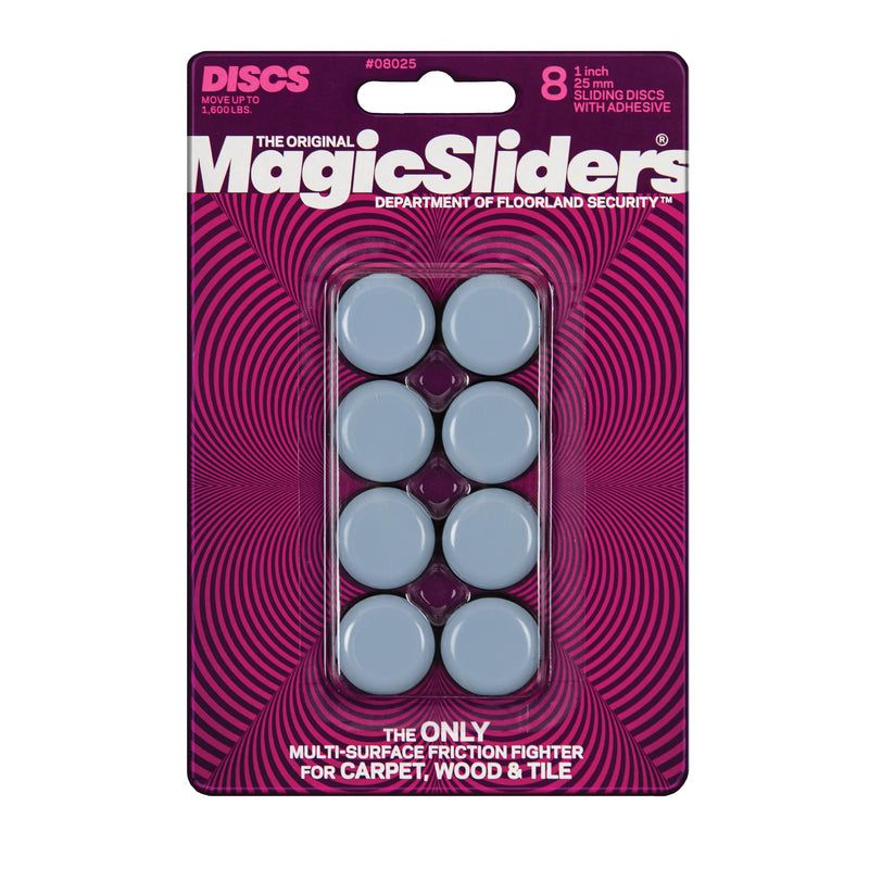 Magic Sliders Gray 1 in. Adhesive Plastic Sliding Discs 8 pk, 2 of 3
