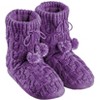 Collections Etc Lurex Cable Knit Slipper Boots with Fleece Lining, Fun Pom Poms, Extra Warm and Flexible, Mid-Calf - 3 of 3
