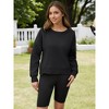 ATHLECHIC Women's Crewneck Fleece Oversized Fashion Fall Outfits Pullover Hoodless Tops Cropped Sweatshirt - 2 of 4