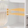 Garvee 3-Piece Pub Table and Chairs Set for 2 with Three-Tier Storage Shelf Rectangular Engineered Wood Bar Table Set, White - 3 of 4