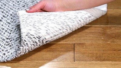 Ivory Taupe Hand-Tufted Cotton Rectangular Rug 8' x 10'