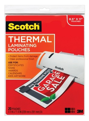 Scotch Thermal Pouches TP3854-50EF, 8.9 in x 11.4 in (228 mm x 291 mm), Letter Size