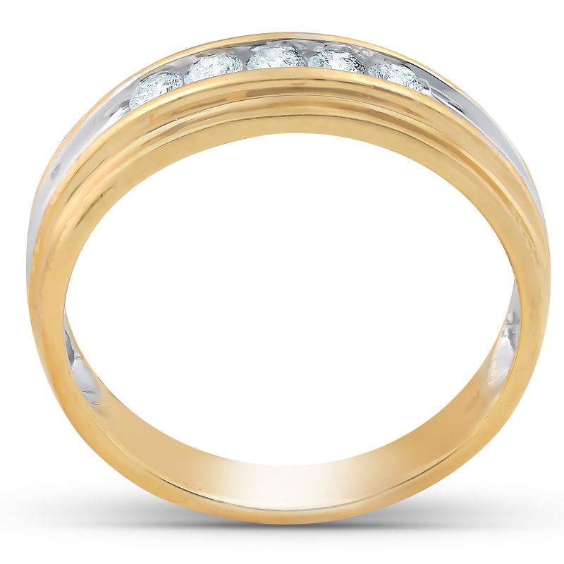 Pompeii3 1/4 Ct Diamond Mens Wedding Ring 10k Yellow Gold, 2 of 5