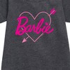 Girls' - Barbie - Arrow Heart Logo Graphic Short Sleeve Fleece Dress - 2 of 3