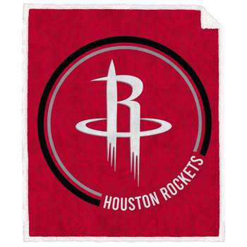 NBA Houston Rockets Doodle Circle Flannel Fleece Faux Shearling Blanket