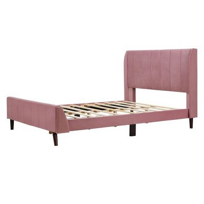 Full-Size Velvet Upholstered Platform Bed