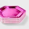 50ct Hot Pink Metallic Snack Plates - Spritz™ - 3 of 3