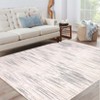 8x10 Rugs Non-Slip ¨C Modern Boho Abstract Area Rug Stain-Resistant Low Pile Carpet | Machine Washable Ivory Accent Rug with TPR Backing - 2 of 4