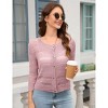 Clearlove Women's 3/4 Sleeve Knit Cardigan Summer Lightweight Button Down Sweater Crochet Bolero Shrugs - 4 of 4