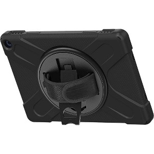 SAHARA - Amazon Fire HD 10 (2021) and HD 10 Plus (2021) Raider X Series Heavy-Duty Hand Strap Case - Black - 1 of 4