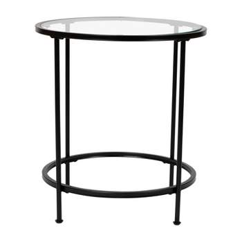 Merrick Lane End Table with Round Frame and Vertical Legs