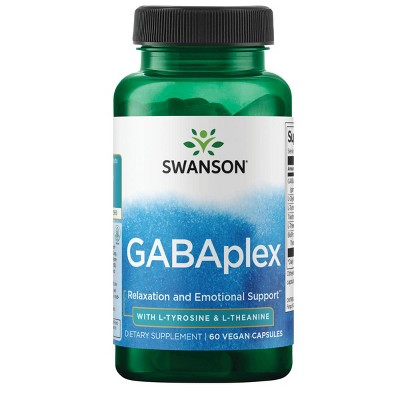 Swanson Gabaplex with L-Tyrosine and L-Theanine 60 Veggie Capsules.