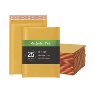 Quality Park Kraft Bubble Mailers, #0, Barrier Bubble Cushion, Redi-Seal Adhesive Closure, 6 x 9, Brown Kraft, 25/Pack - 1 of 1