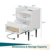 Nightstands Set of 2 with Charging Station, Bedside Table with Drawer Open Shelf, Cane Accent Side End Table, Night Stand for Dorm and Small Spaces - 3 of 4