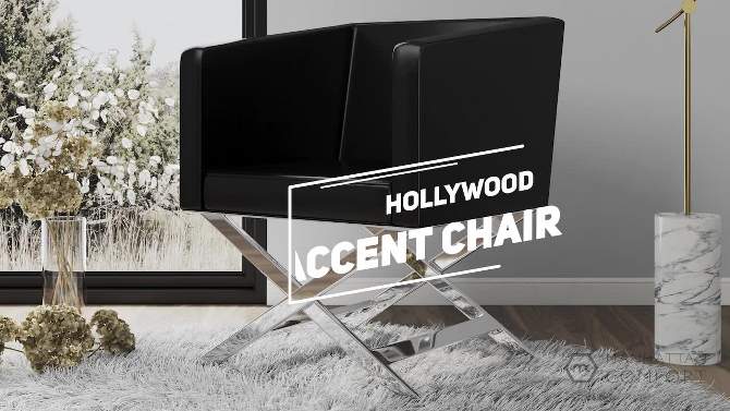 Hollywood Faux Leather Lounge Accent Chair - Manhattan Comfort, 2 of 9, play video