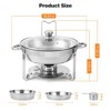 Garvee Chafing Dish Buffet Set 2 Pack 5QT, Stainless Steel Round Chafing Dishes for Buffet with Lid Holder & Glass Lid - 4 of 4