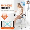 VEVOR Shower Chair, 400 lbs Capacity, Adjustable Height Shower Stool, Non-slip Bathroom Bench Bath Chair for Elderly Disabled Handicap，white+Blue - 3 of 4