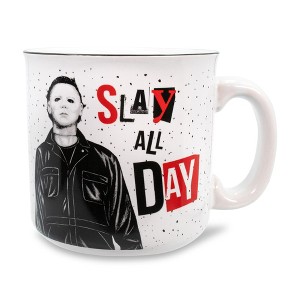 Silver Buffalo Halloween II "Slay All Day" Ceramic Camper Mug | Holds 20 Ounces - 1 of 4