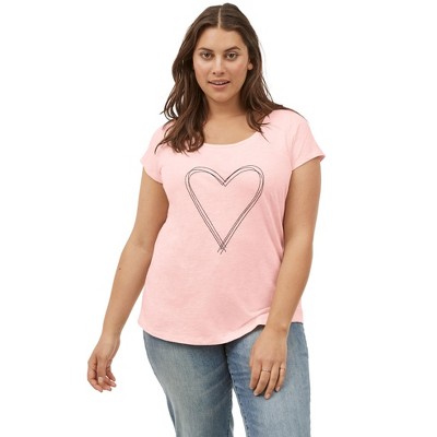 ellos Plus Size Graphic Scoop Neck Tee