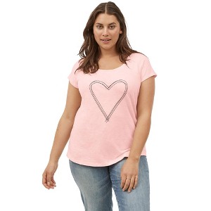 ellos Plus Size Graphic Scoop Neck Tee - 1 of 4