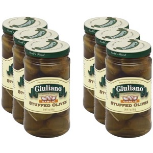 Giuliano Garlic Stuffed Olives - Case of 6 - 7 oz. - 1 of 3