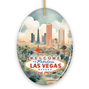 Vintage Hand Drawn Art of Las Vegas Ornament, Nevada Christmas Gift Souvenir| OrnamentallyYou - 1 of 4