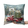 Red Truck Christmas Pillow Covers 18x18 Set of 2 Merry Christmas Pillow Case - 3 of 3