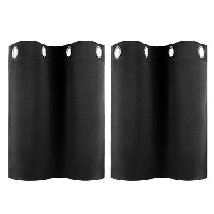 Unique Bargains Short Blackout Polyester Fiber Curtains 2 Panels - 1 of 3