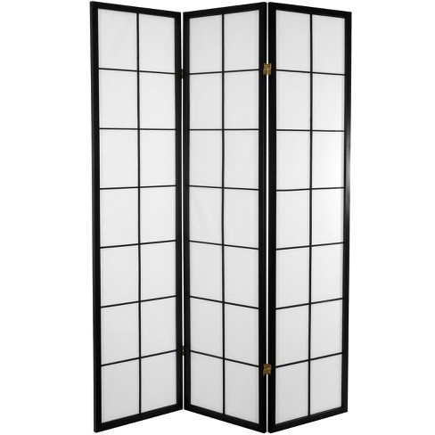 6 and 8 Panel Japanese-Oriental Style Shoji Screen Room Divider Black Color 