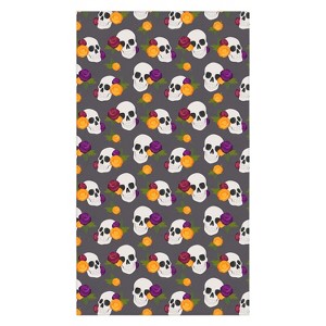 Avenie Halloween Floral Skulls Tablecloth - Deny Designs - 1 of 3