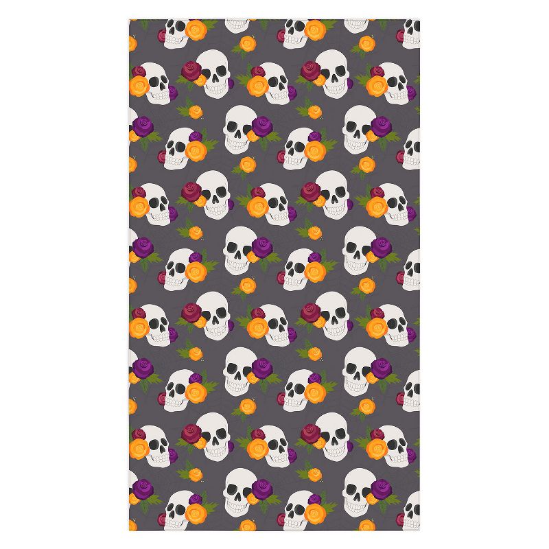 Avenie Halloween Floral Skulls Tablecloth - Deny Designs, 1 of 4