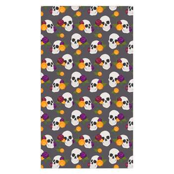 Avenie Halloween Floral Skulls Tablecloth - Deny Designs