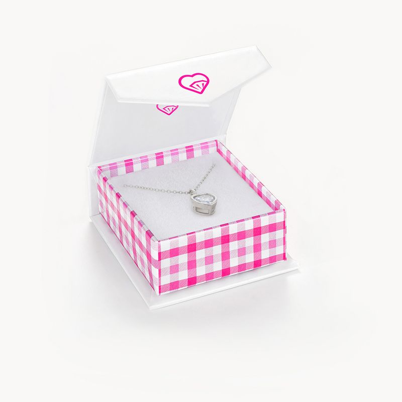 Girls' CZ Birthstone Heart Sterling Silver Necklace - In Season Jewelry, 3 of 5