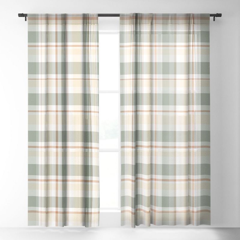 Lisa Argyropoulos Light Cottage Plaid Single Panel Sheer Window Curtain - Deny Designs, 2 of 7